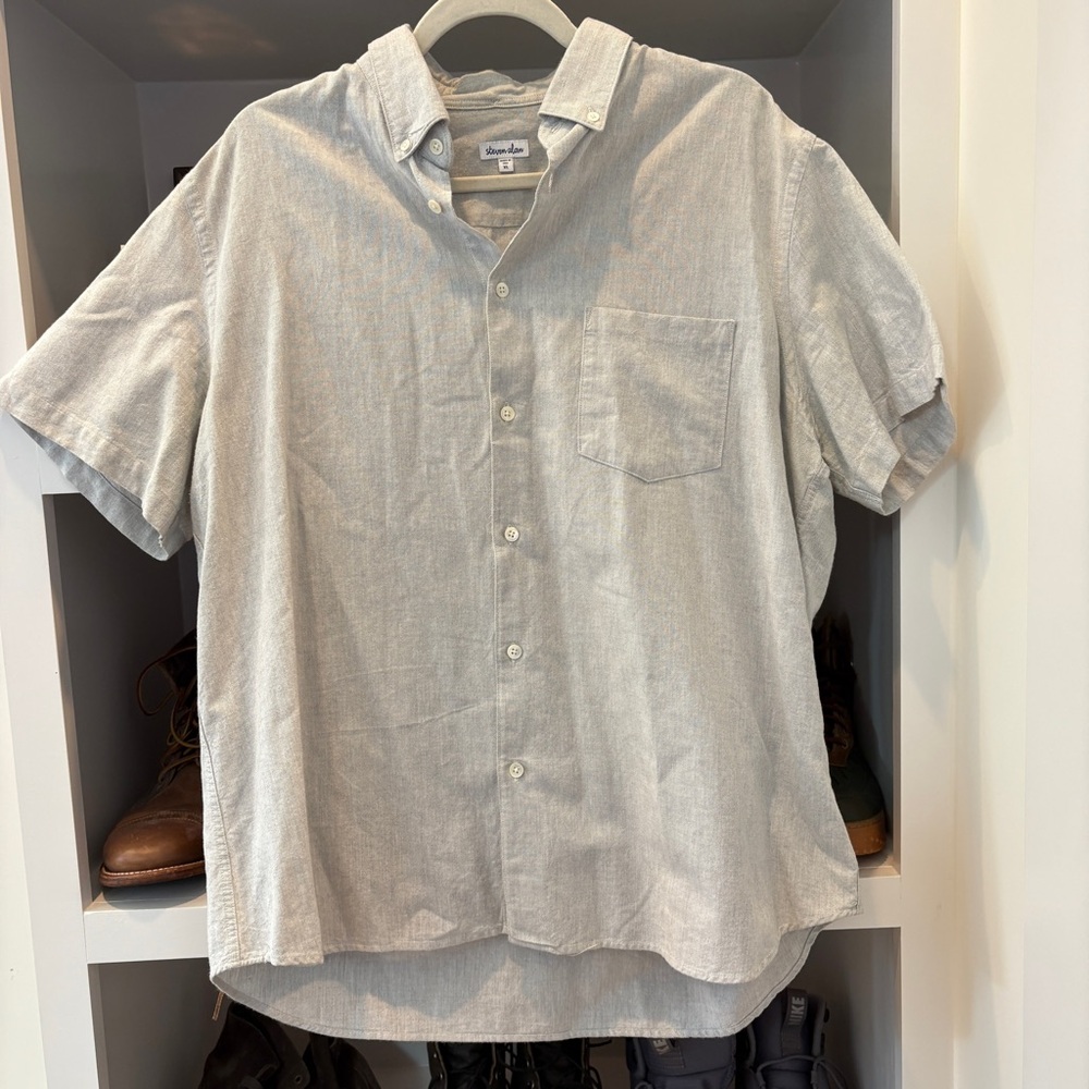 Steven Alan Grey Short Sleeve Button Up